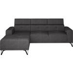 ECKSOFA Anthrazit Chenille  - Anthrazit/Schwarz, KONVENTIONELL, Textil/Metall (178/264cm) - Hom`in
