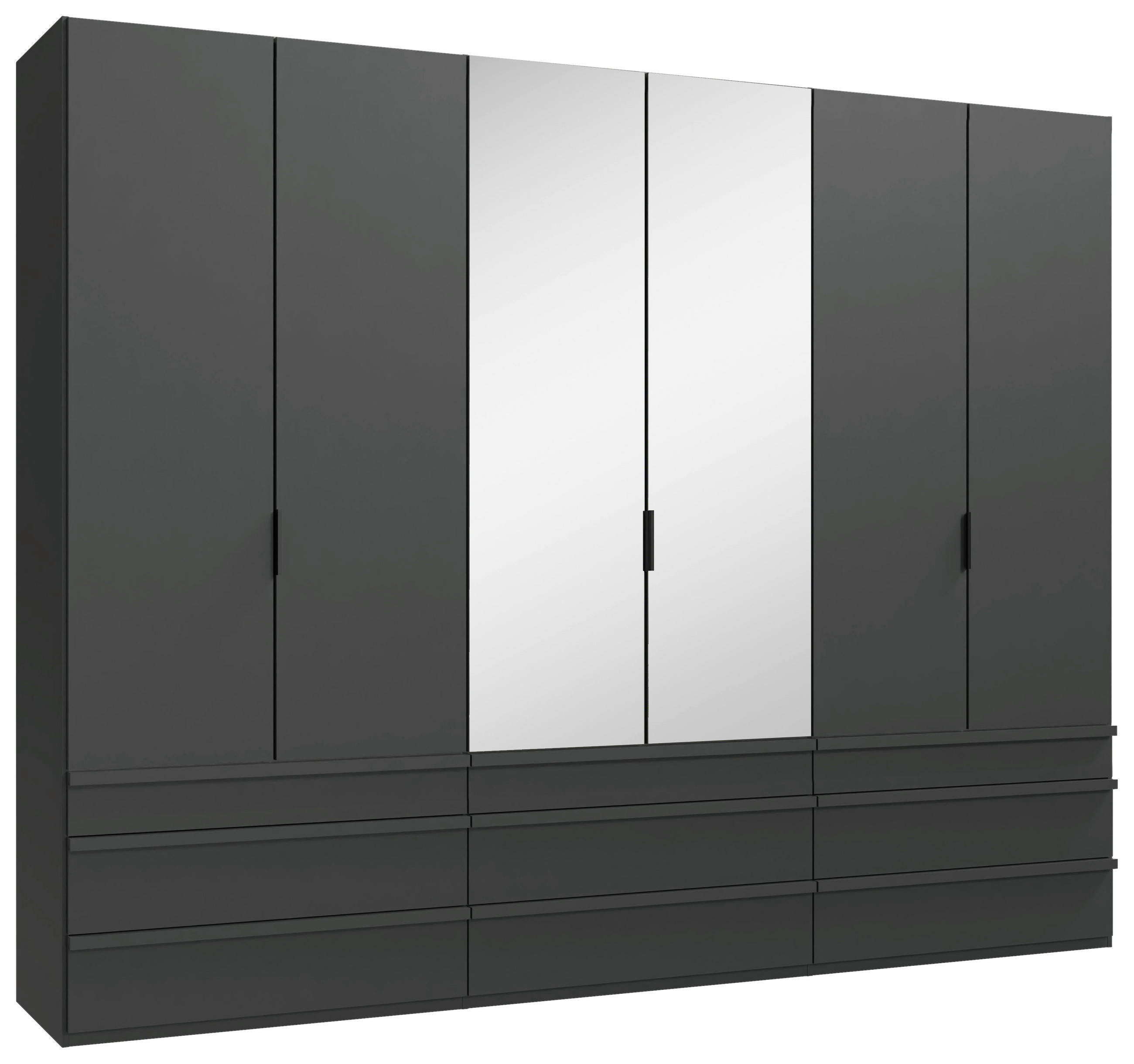 FALTTÜRENSCHRANK  in Graphitfarben  - Schwarz/Graphitfarben, Design, Glas/Holzwerkstoff (300/216/58cm) - Boxxx