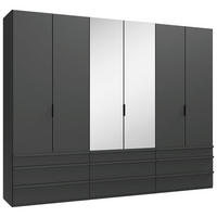 FALTTÜRENSCHRANK  in Graphitfarben  - Schwarz/Graphitfarben, Design, Glas/Holzwerkstoff (300/216/58cm) - Boxxx