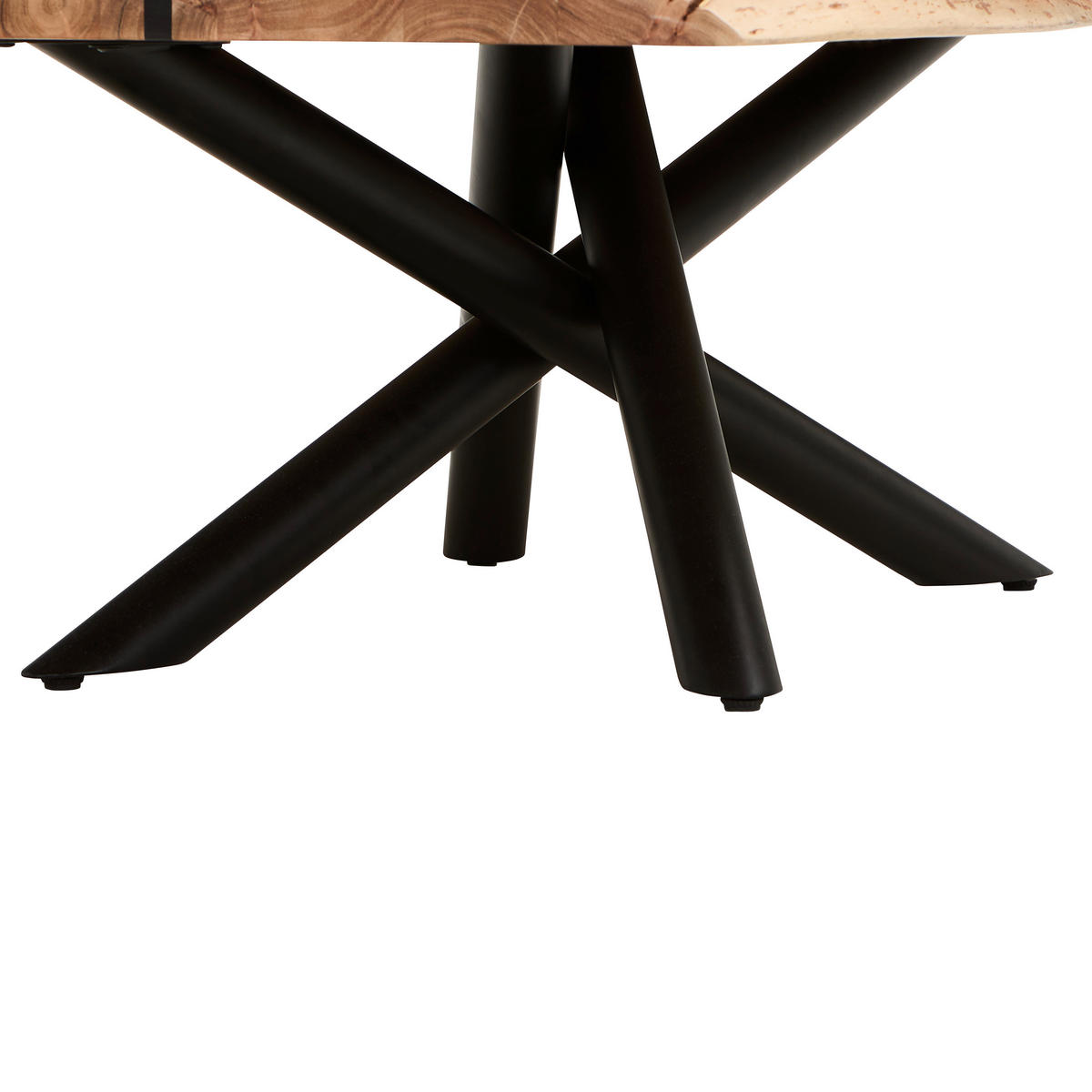 COUCHTISCH Akazie vollmassiv 115/70/45 cm rechteckig Schwarz, Akaziefarben  - Schwarz/Akaziefarben, LIFESTYLE, Holz/Metall (115/70/45cm) - Landscape