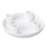 KERZENHALTER - Weiß, Basics, Keramik (16/4,3cm) - Ambia Home