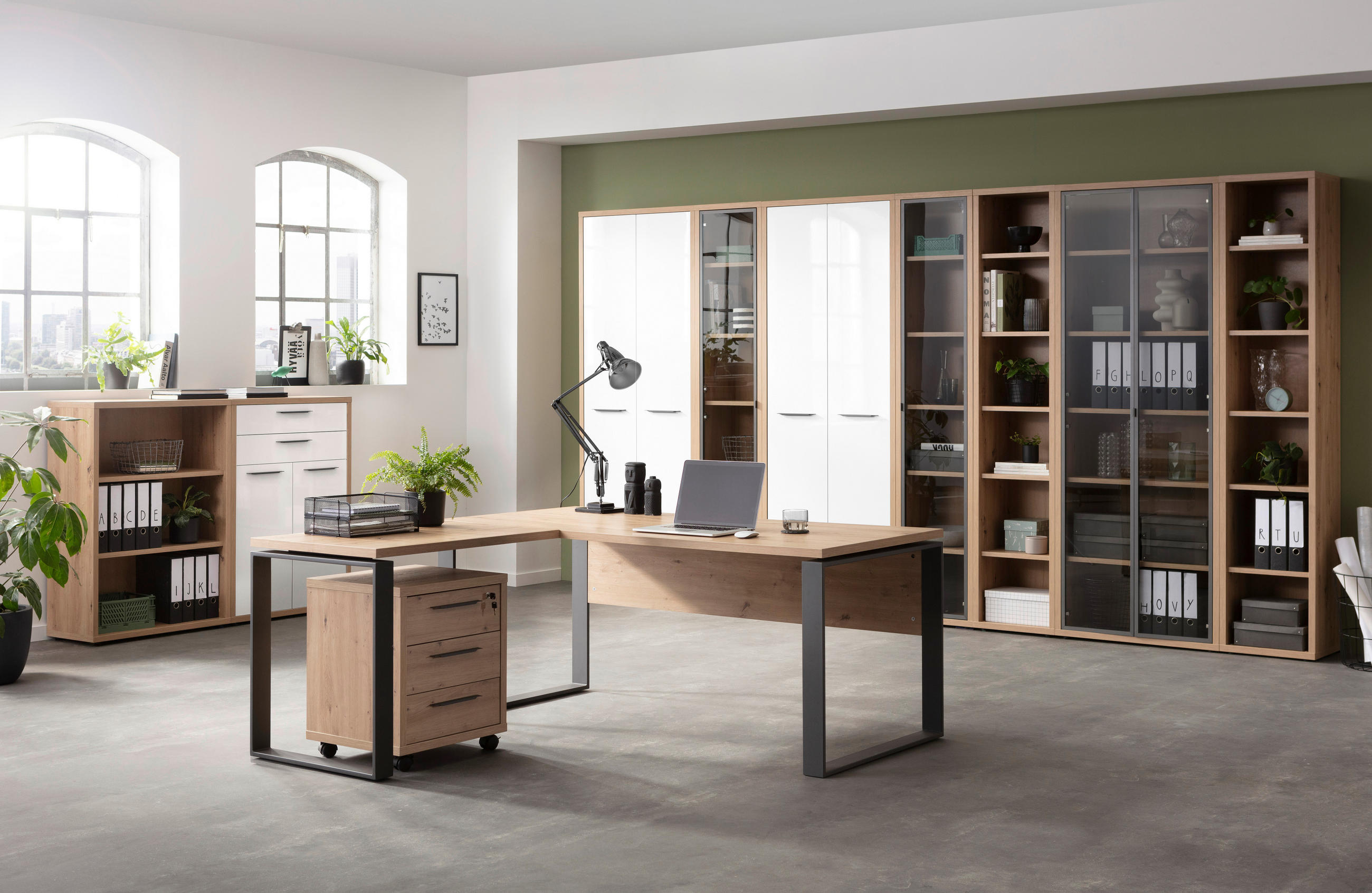 ROLLCONTAINER Eiche Artisan  - Anthrazit/Eiche Artisan, Design, Holzwerkstoff/Kunststoff (48/63/45cm) - Carryhome