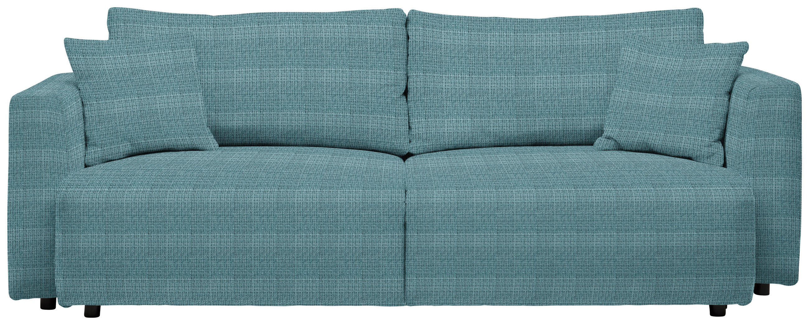 SCHLAFSOFA  mit Stoffauswahl, Schlafen auf Sitzhöhe, Rücken echt Cord Pastellblau  - Pastellblau/Schwarz, Design, Kunststoff/Textil (250/92/105cm) - Carryhome
