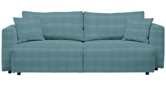 SCHLAFSOFA  mit Stoffauswahl, Schlafen auf Sitzhöhe, Rücken echt Cord Pastellblau  - Pastellblau/Schwarz, Design, Kunststoff/Textil (250/92/105cm) - Carryhome