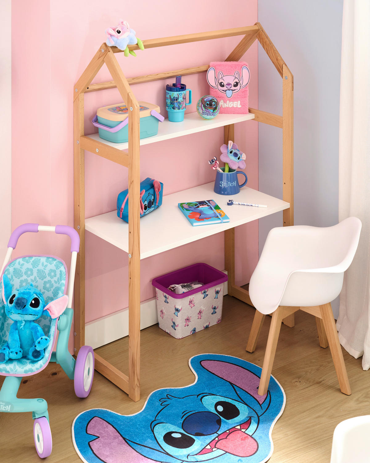 KINDERSCHREIBTISCH    - Naturfarben/Weiß, Trend, Holz (80/122/40cm) - My Baby Lou