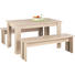 TISCHGRUPPE Eichefarben, Grau - Eichefarben/Grau, Basics (138,5/80/75cm) - Carryhome TISCHGRUPPE Eichefarben, Grau - Eichefarben/Grau, Basics (138,5/80/75cm) - Carryhome