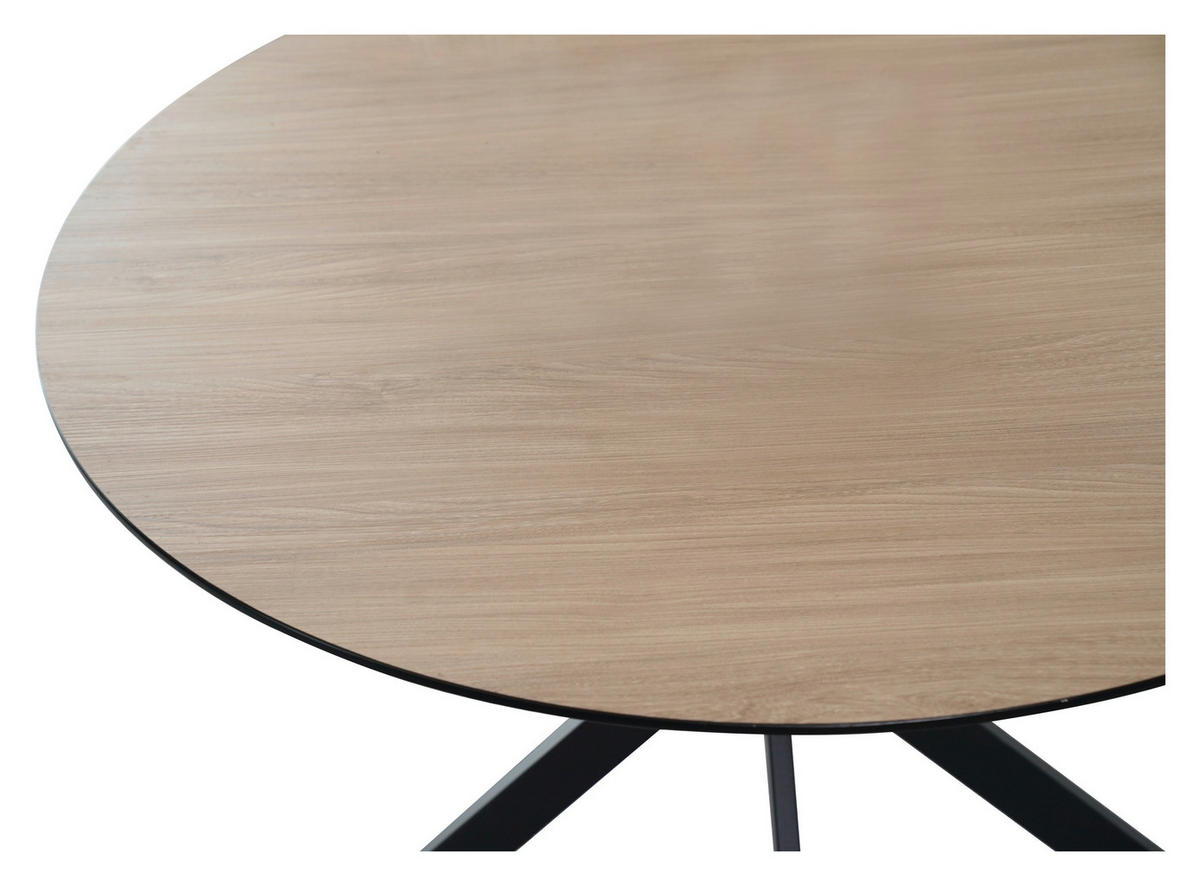 ESSTISCH in Metall, Holzwerkstoff  - Eichefarben/Schwarz, KONVENTIONELL, Holzwerkstoff/Metall (110/75/110cm) - P & B