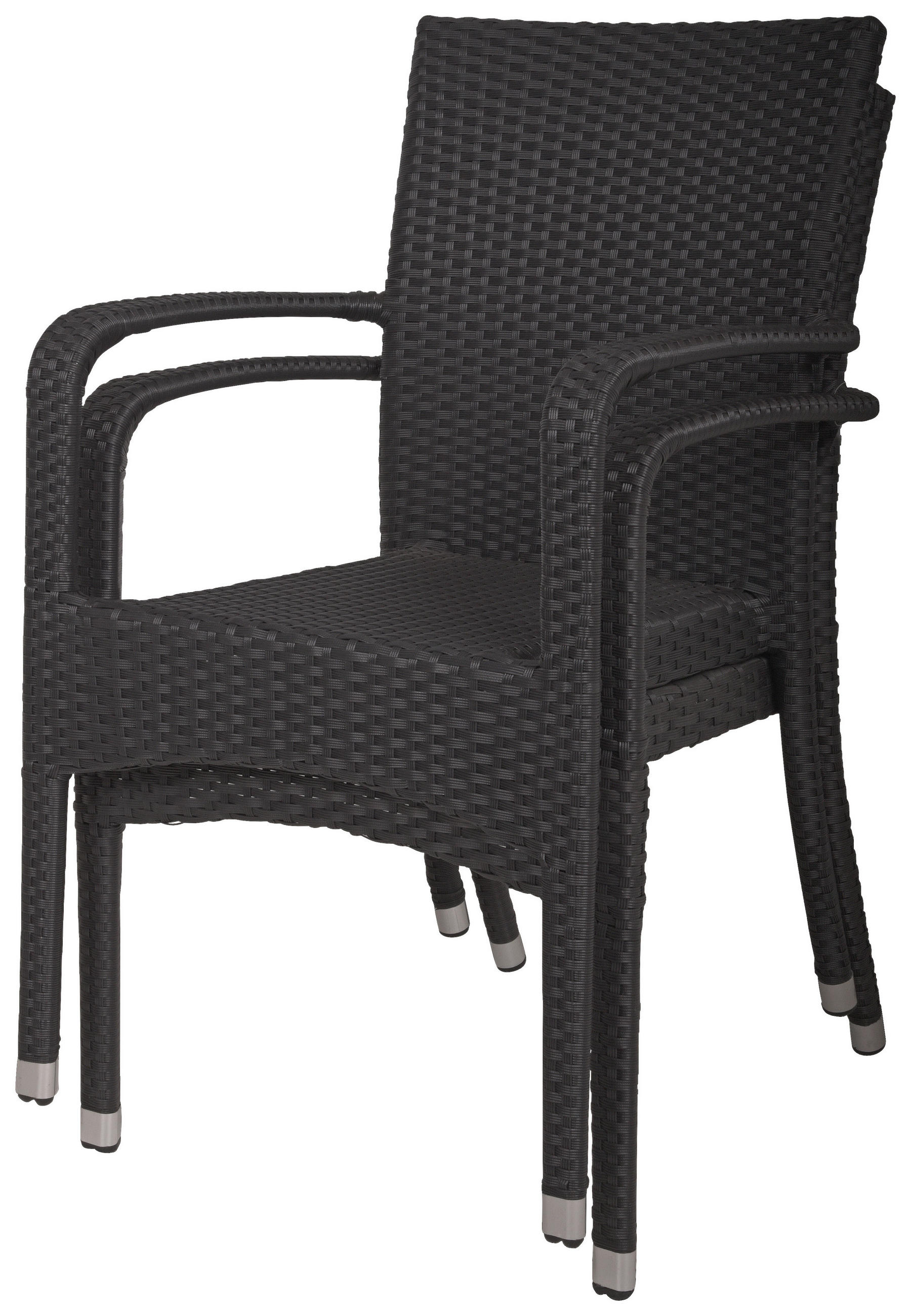 Thumbnail - Gardenson Stapelstuhl, Braun, Metall, Kunststoff, rund, 55x87x56 cm, stapelbar, wetterbeständig, UV-beständig, abwischba...