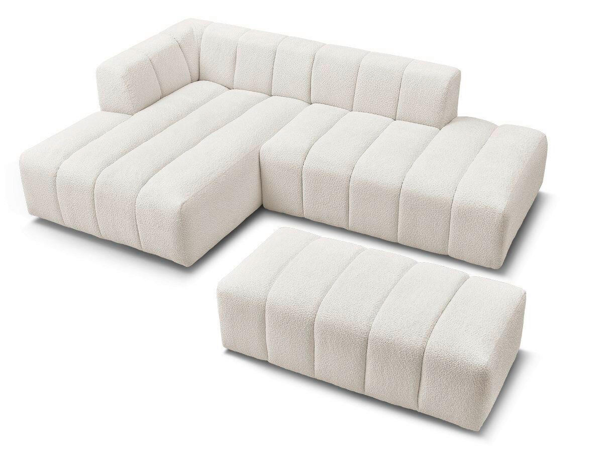 ECKSOFA  ANNECY Weiß Bouclé  - Schwarz/Weiß, MODERN, Kunststoff/Textil (170/262cm)