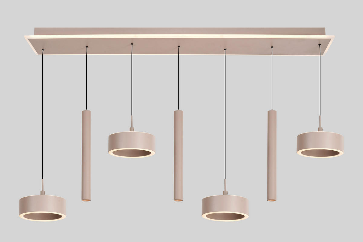 LED-HÄNGELEUCHTE Carnac 111/150/20 cm  - Sandfarben, Design, Kunststoff/Metall (111/150/20cm)