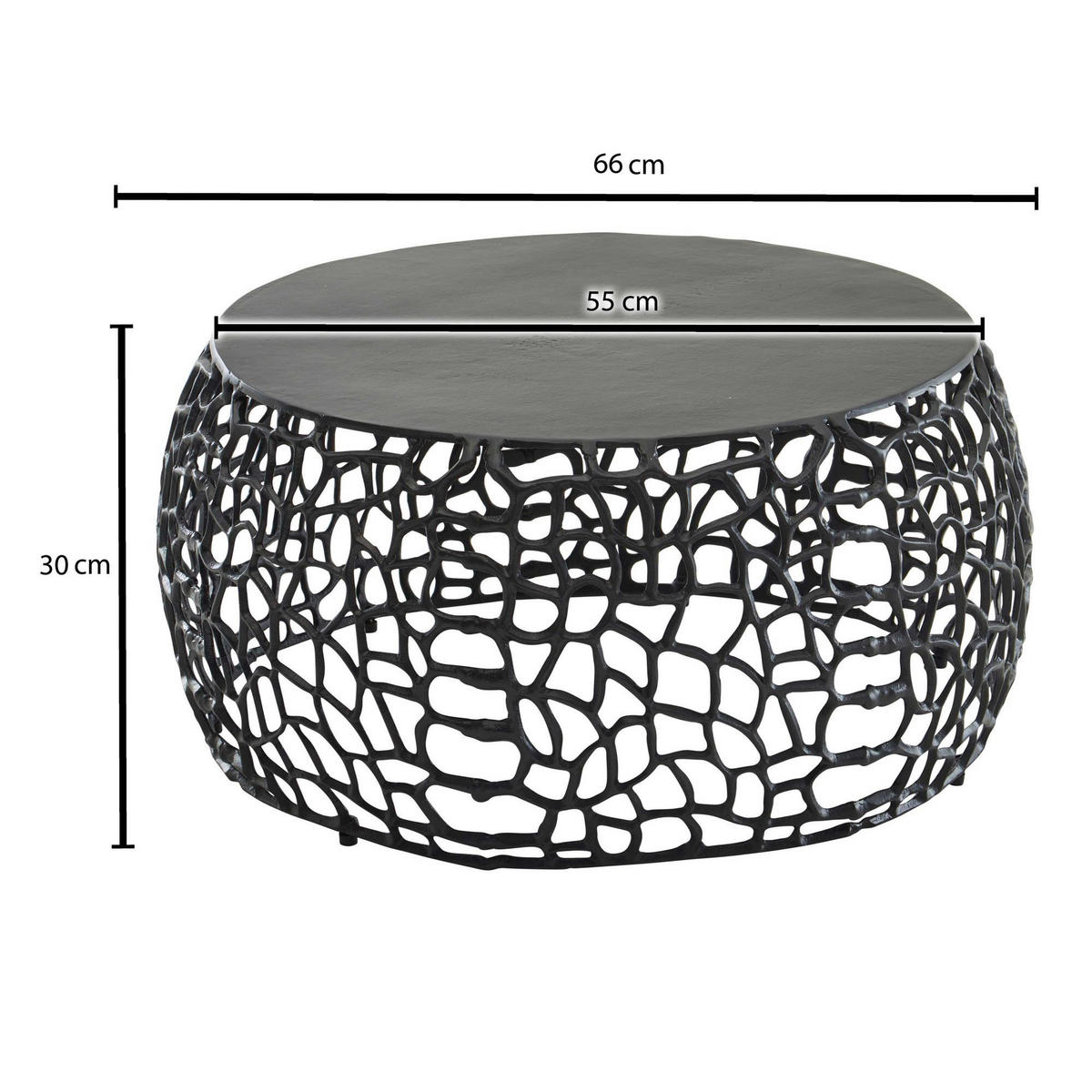 COUCHTISCH in Metall 66/66/30 cm  - Schwarz, Design, Metall (66/66/30cm) - MID.YOU