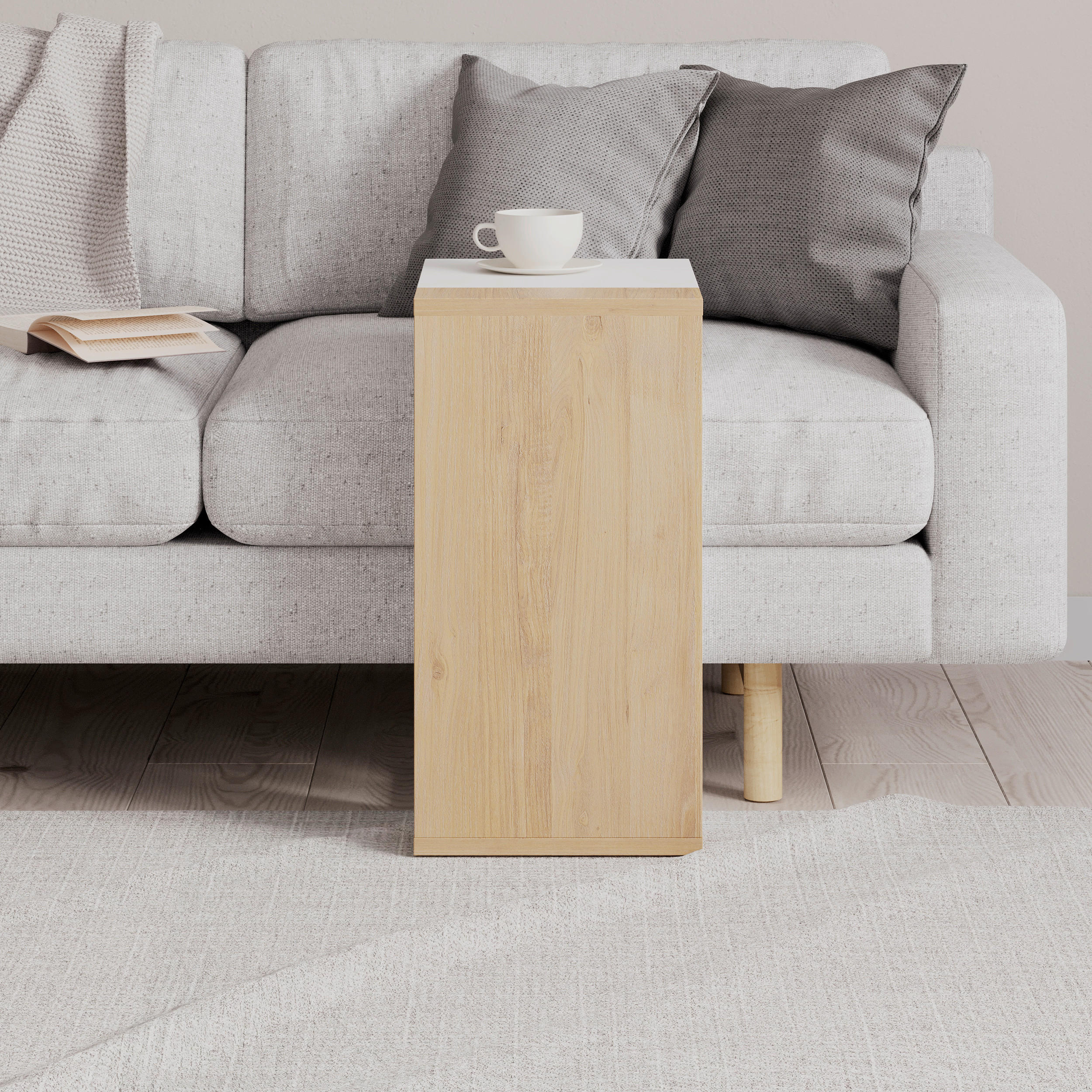 SOFFBORD - vit/ekfärgad, Design, trämaterial (30/57/40cm) - Livetastic
