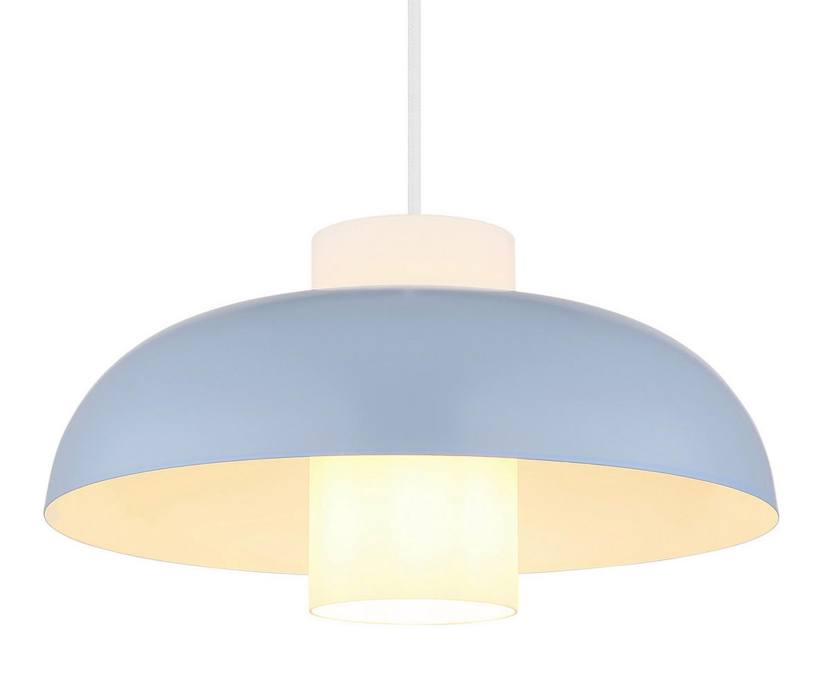 HÄNGELEUCHTE 38/120 cm    - Blau/Weiss, Trend, Glas/Textil (38/120cm) - Globo