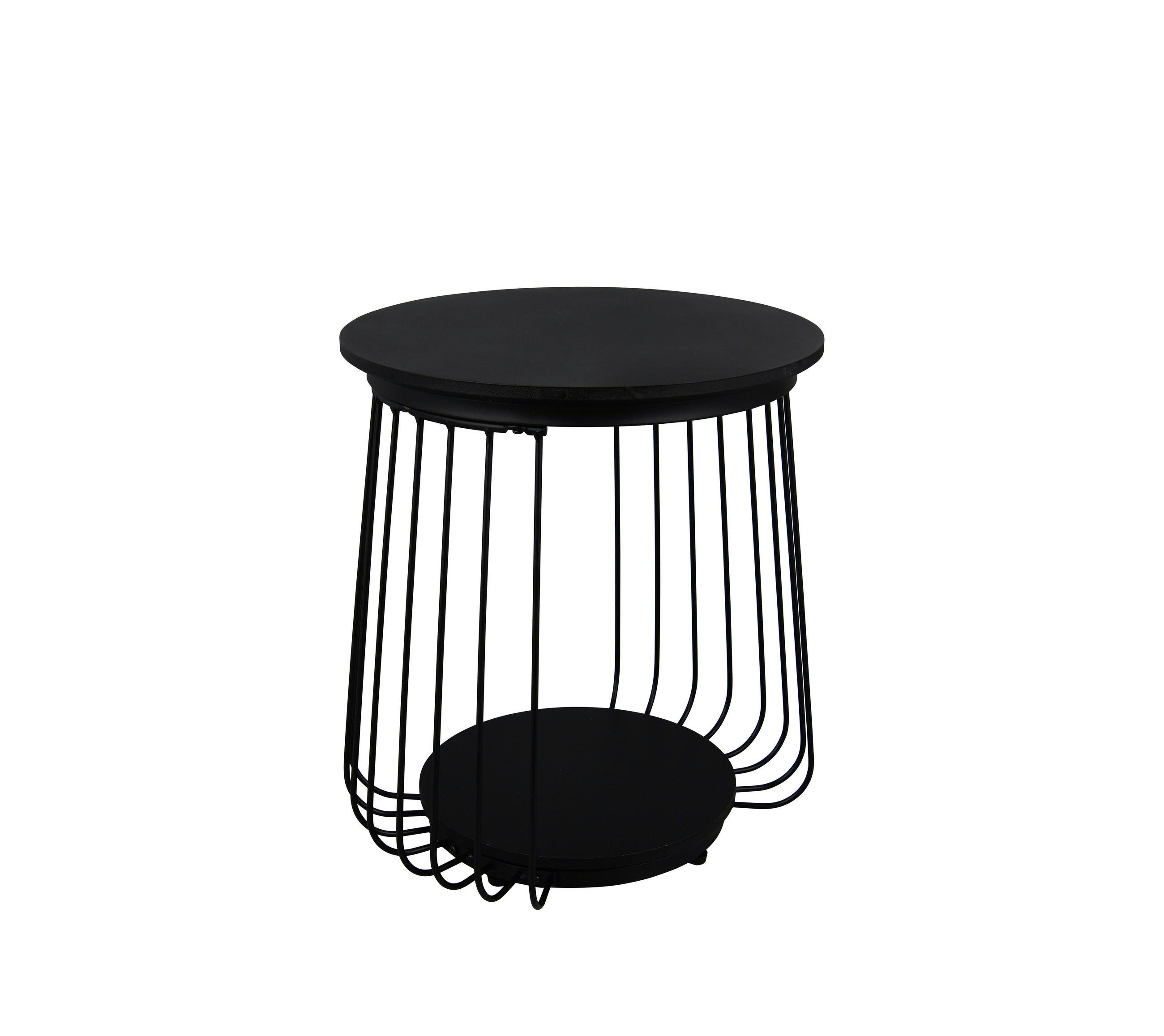 BEISTELLTISCH 35/35/40 cm Schwarz rund  - Schwarz, MODERN, Holzwerkstoff/Metall (35/35/40cm) - Milino