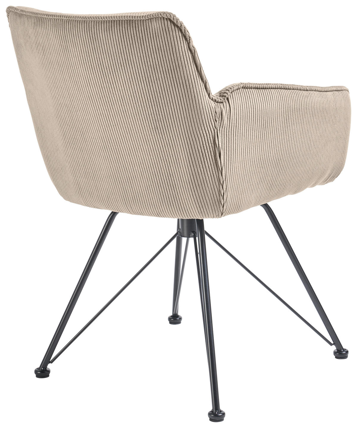 ARMLEHNSTUHL  in Cord  - Ecru/Schwarz, Design, Textil/Metall (60/84/65cm) - SetOne by Musterring