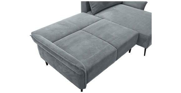 ECKSOFA Grau Chenille  - Schwarz/Grau, KONVENTIONELL, Textil/Metall (255/164cm) - Carryhome