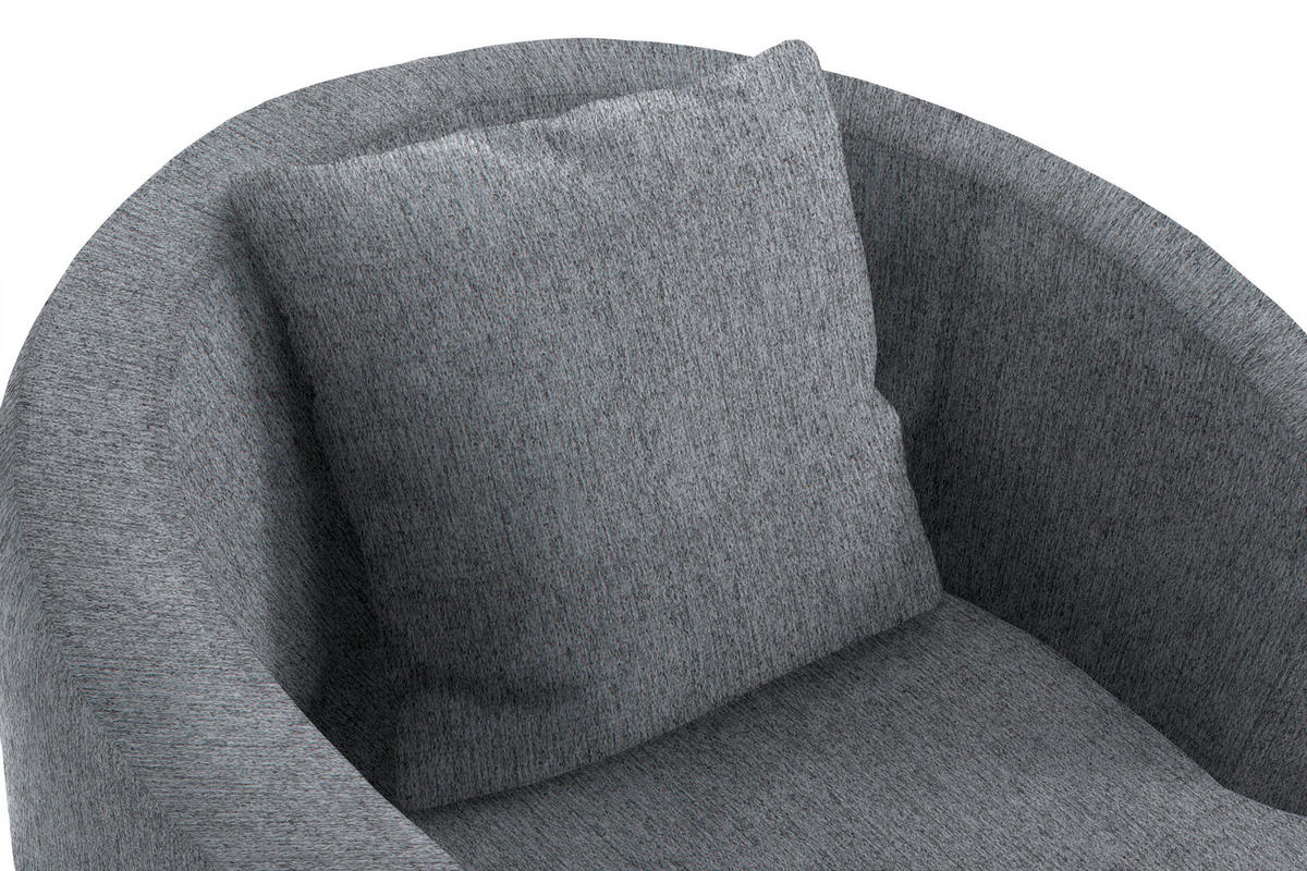 COCKTAILSESSEL in Chenille Hellgrau  - Hellgrau/Schwarz, Design, Kunststoff/Textil (81/74/81cm) - Livetastic