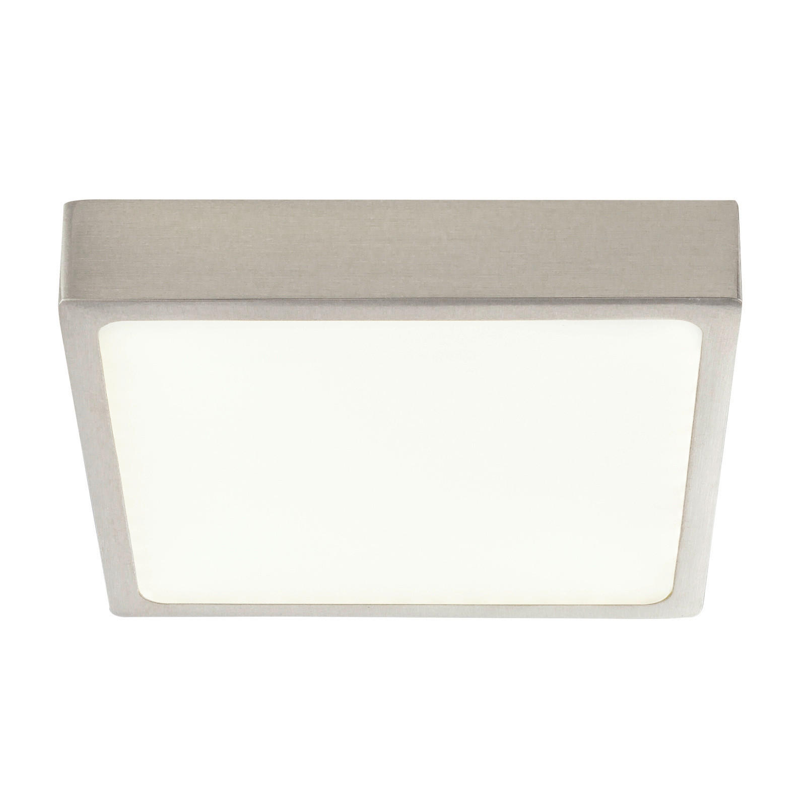 LED-DECKENLEUCHTE 14,5/14,5/2,6 cm   - Nickelfarben, Basics, Kunststoff/Metall (14,5/14,5/2,6cm) - Globo