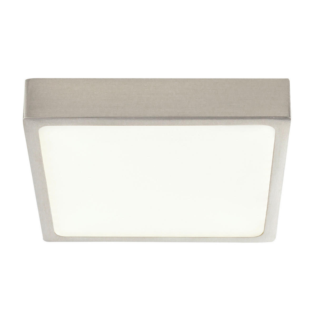 LED-DECKENLEUCHTE 14,5/14,5/2,6 cm   - Nickelfarben, Basics, Kunststoff/Metall (14,5/14,5/2,6cm) - Globo