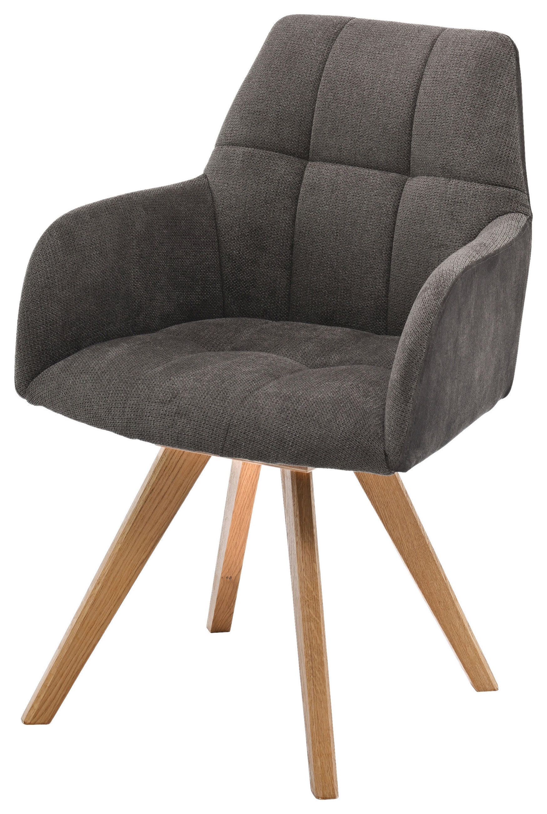 Armlehnstuhl Elke Braun Eiche Massiv, drehbar, B: 61cm