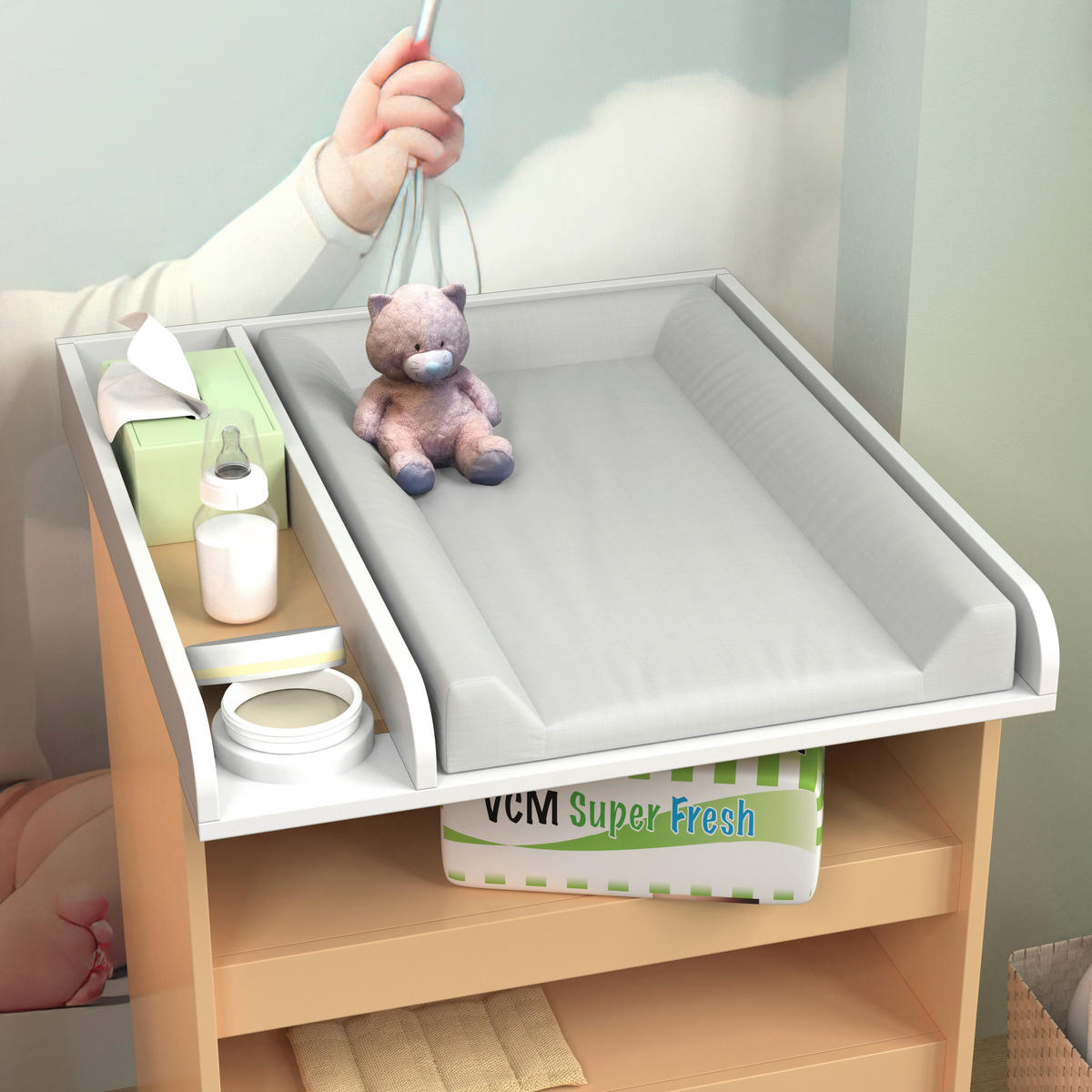 SKÖTBORDSÖVERDEL Malira  - vit, Basics, trämaterial (65/7/73cm) - MID.YOU