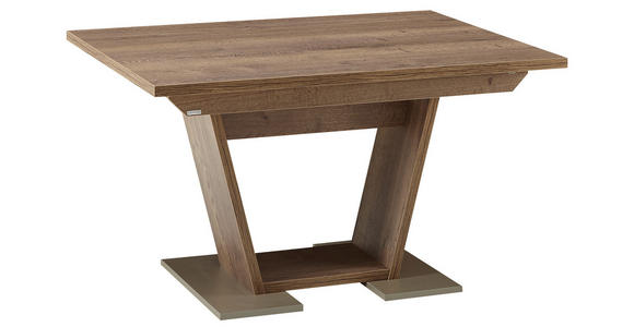 ESSTISCH in Holzwerkstoff 130/90/76 cm - Edelstahlfarben/Eichefarben, KONVENTIONELL, Holzwerkstoff (130/90/76cm) - Venda
