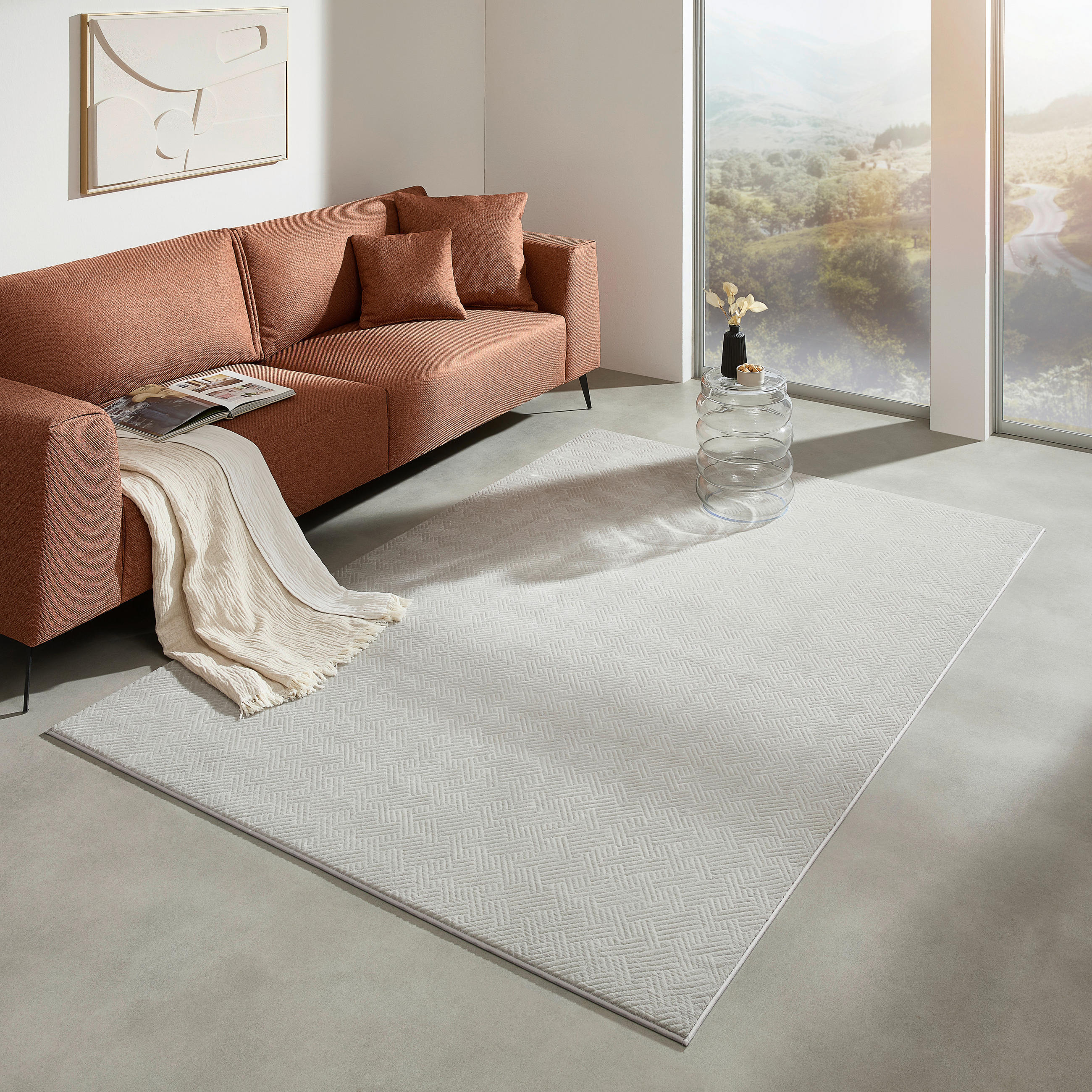 WEBTEPPICH 67/130 cm Silberfarben  - Silberfarben, Design, Textil (67/130cm) - Novel