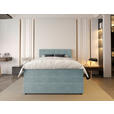 BOXSPRINGBETT 140/200 cm  in Hellblau  - Schwarz/Hellblau, KONVENTIONELL, Kunststoff/Textil (140/200cm) - Carryhome