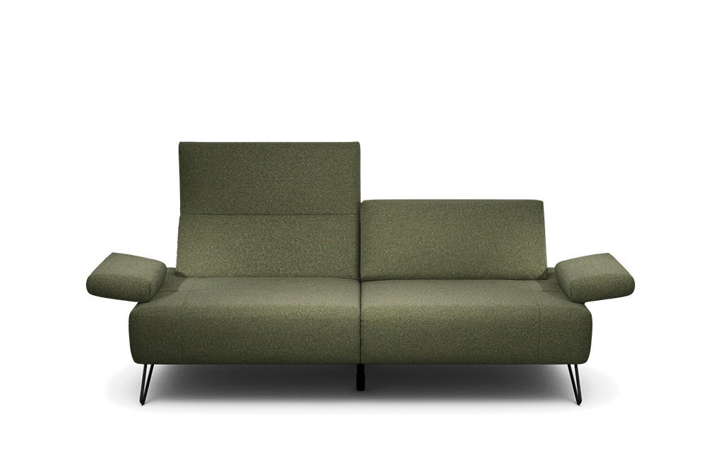 2,5-SITZER Chenille Waldgrün  - Waldgrün/Schwarz, Design, Textil/Metall (204-234/85/86-94cm) - SENSOO