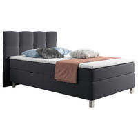 BOXBETT 120/200 cm  in Dunkelgrau  - Dunkelgrau/Alufarben, KONVENTIONELL, Kunststoff/Textil (120/200cm) - Carryhome