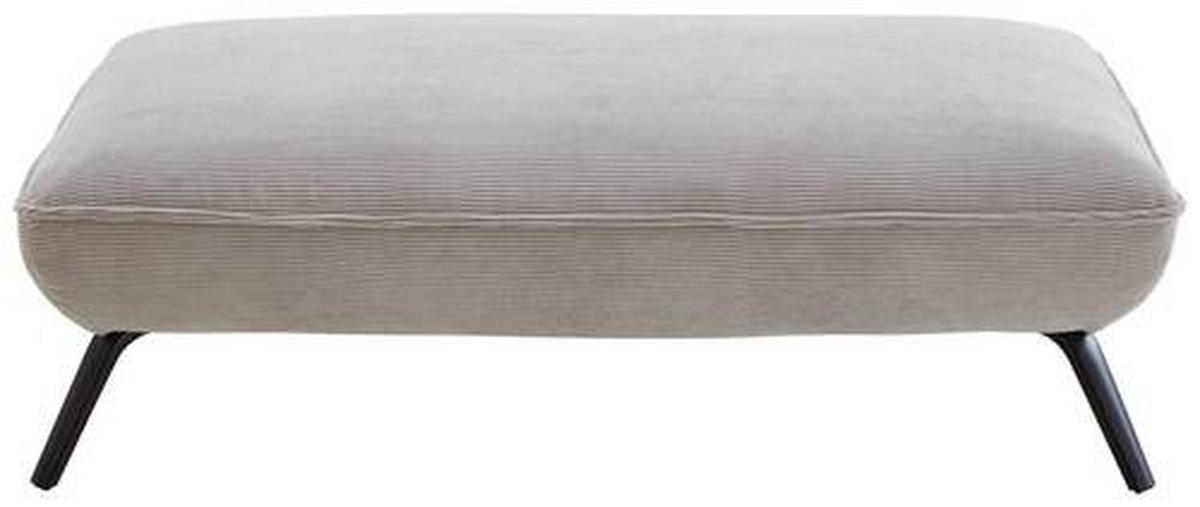 ECKSOFA in Cord Hellgrau  - Hellgrau/Schwarz, Design, Textil/Metall (301/202cm) - Moderano