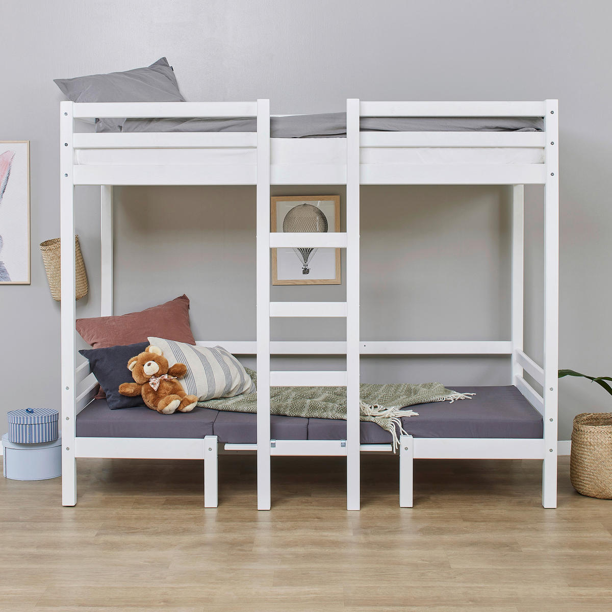 ETAGENBETT - Weiß, MODERN, Holz (90/200cm) - MID.YOU