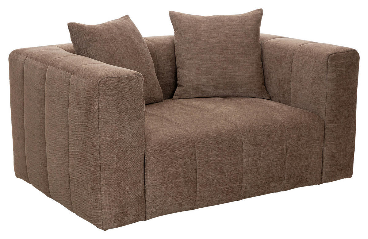 FÅTÖLJ i trä, textil brun  - brun/svart, Basics, trä/textil (92/77/91cm) - Pure Home Comfort