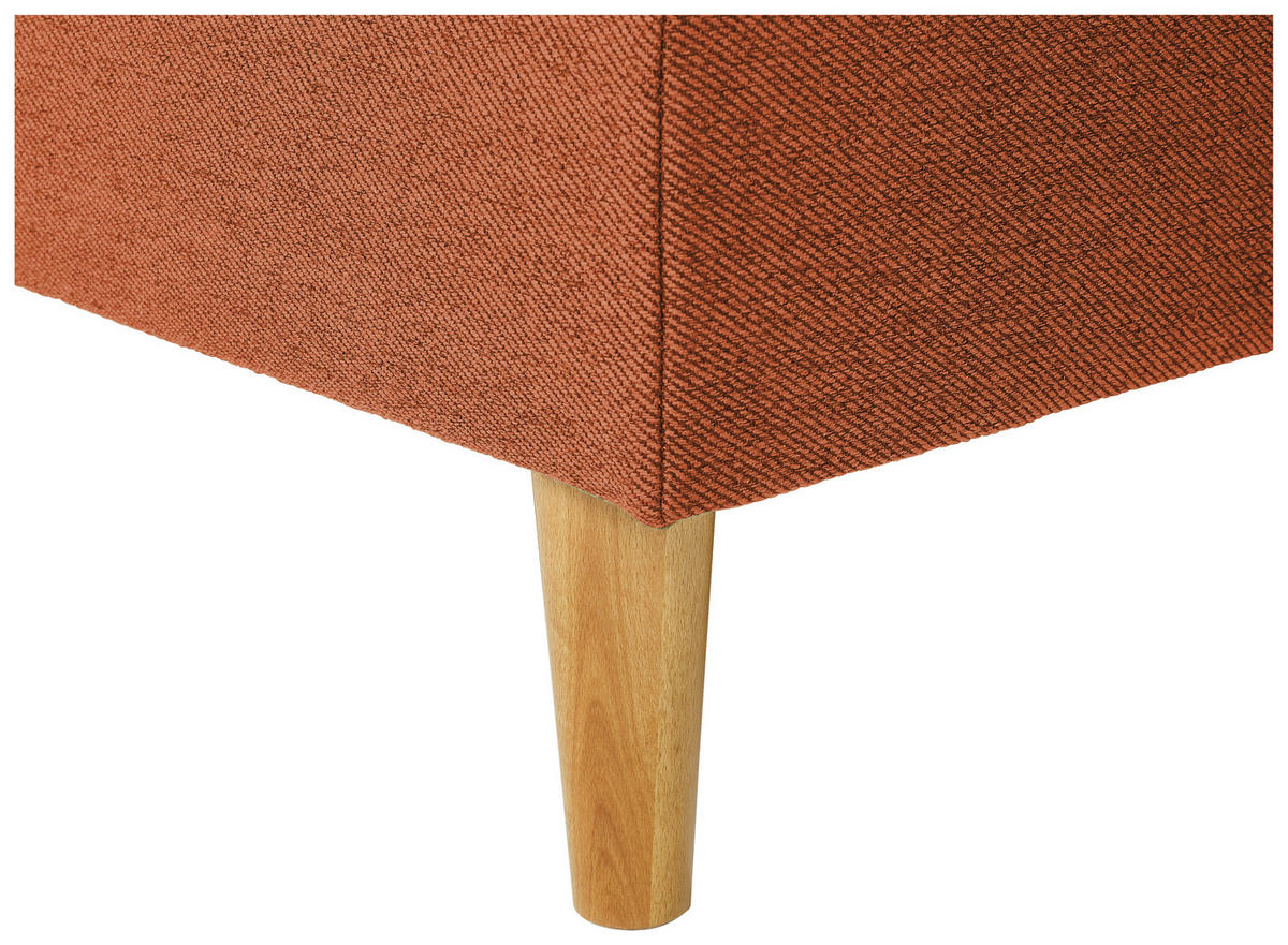 ECKSOFA in Flachgewebe Rostfarben  - Rostfarben/Eiche Wotan, Konventionell, Holz/Textil (255/157cm) - Carryhome