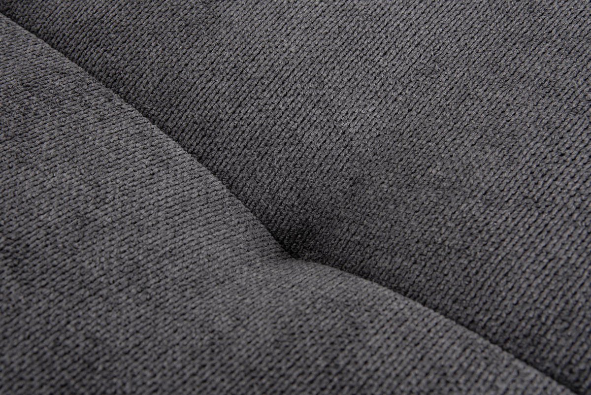 HOCKER Webstoff Schwarz  - Edelstahlfarben/Schwarz, LIFESTYLE, Textil/Metall (120/43/70cm) - Hom`in