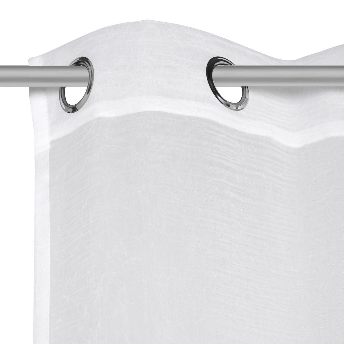 ZAVESA SA KARIKAMA bela - bela, Osnovno, tekstil (135/245cm) - Boxxx