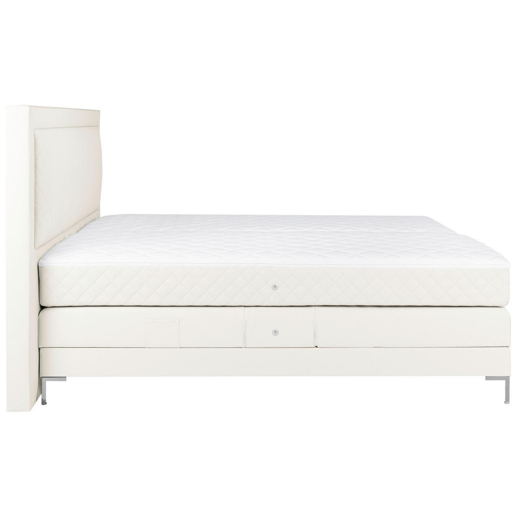 Thumbnail - Welnova Boxspringbett, Weiß, Textil, H3, 7-Zonen, Höhe ca. 21 cm, 180x200 cm, gepolstertes Kopfteil, in verschiedenen Gr...