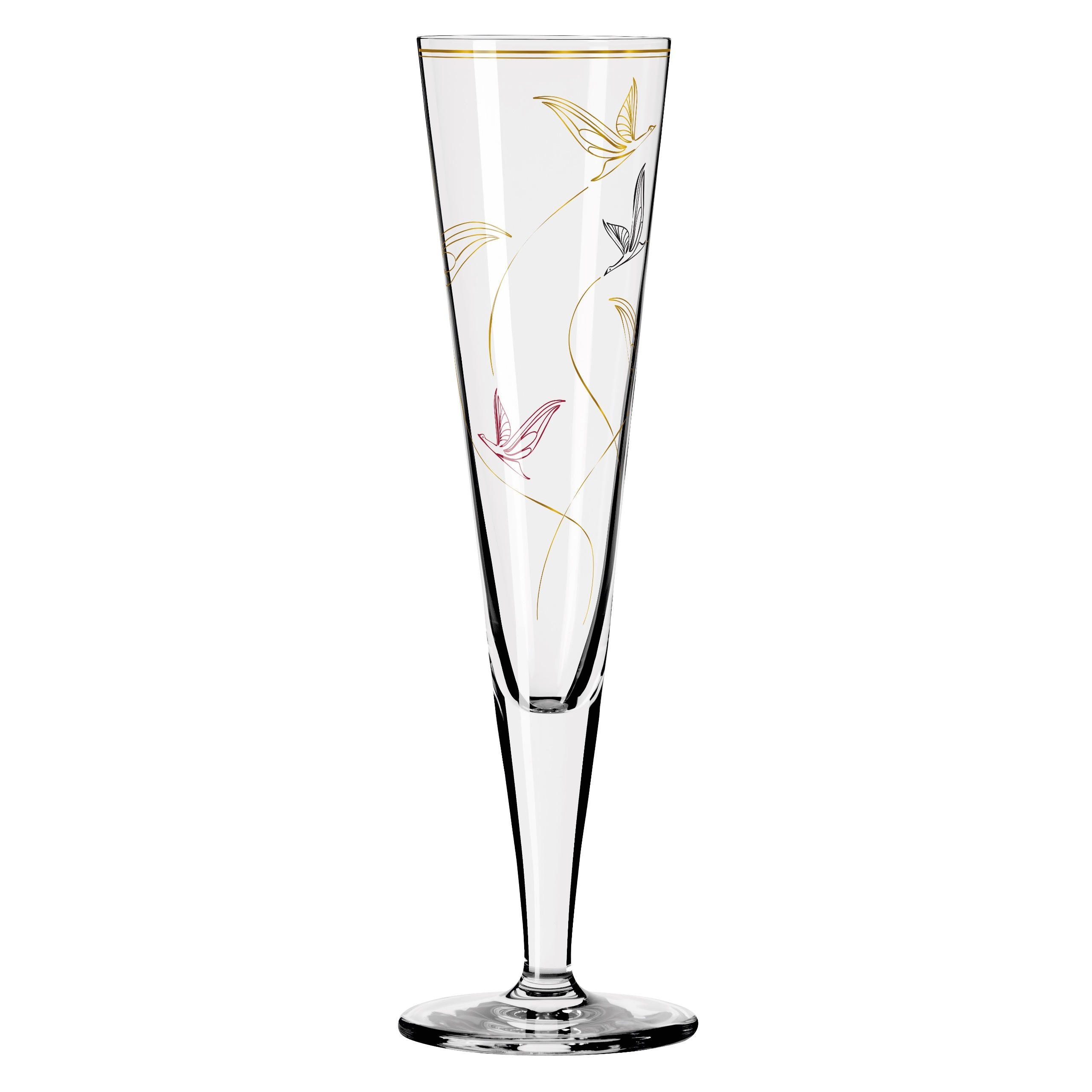 CHAMPAGNERGLAS - Rot/Goldfarben, Basics, Glas (7,2/24cm) - Ritzenhoff
