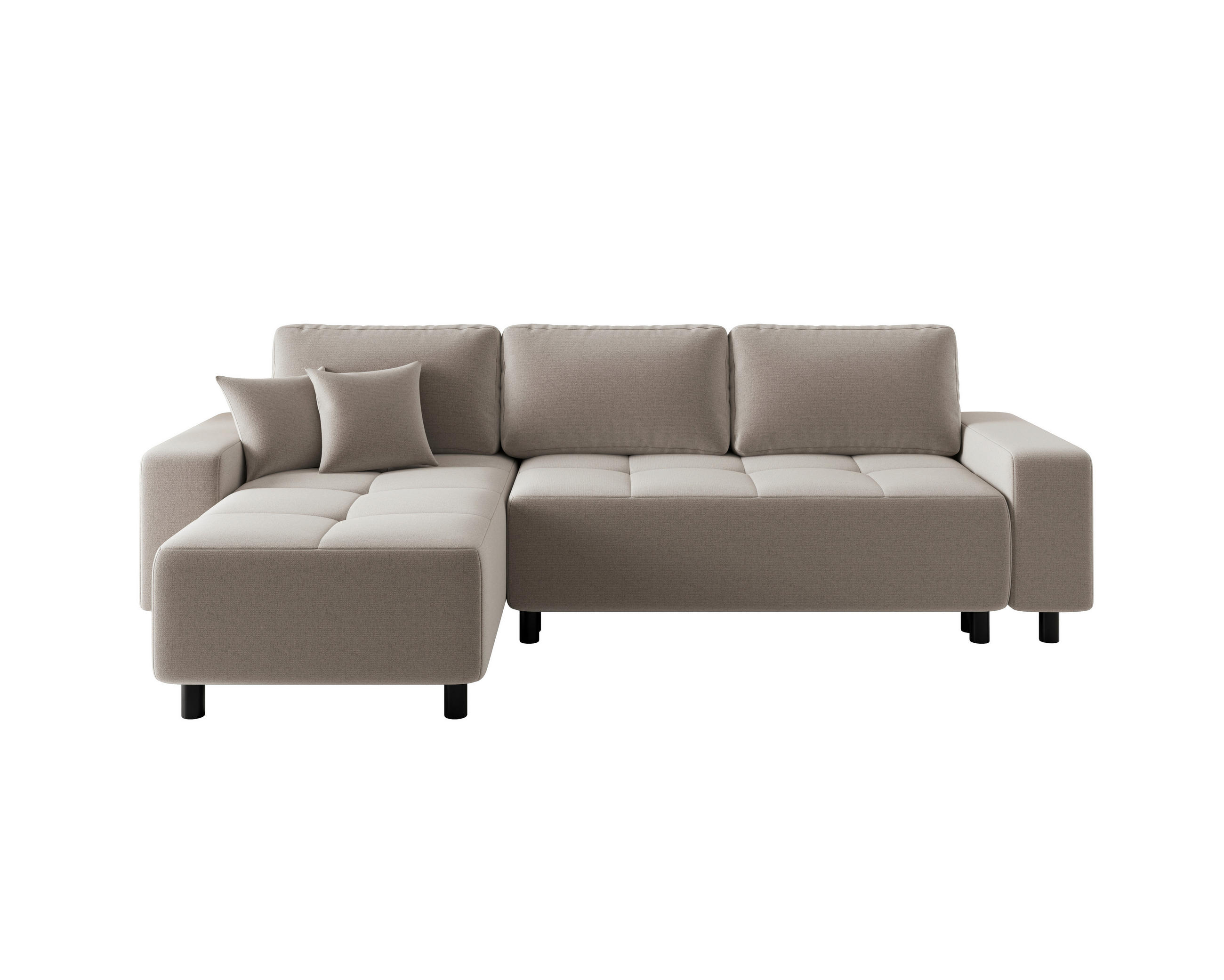 ECKSOFA  in Jacquard Beige  - Beige/Schwarz, MODERN, Kunststoff/Textil (144/246cm) - Carryhome