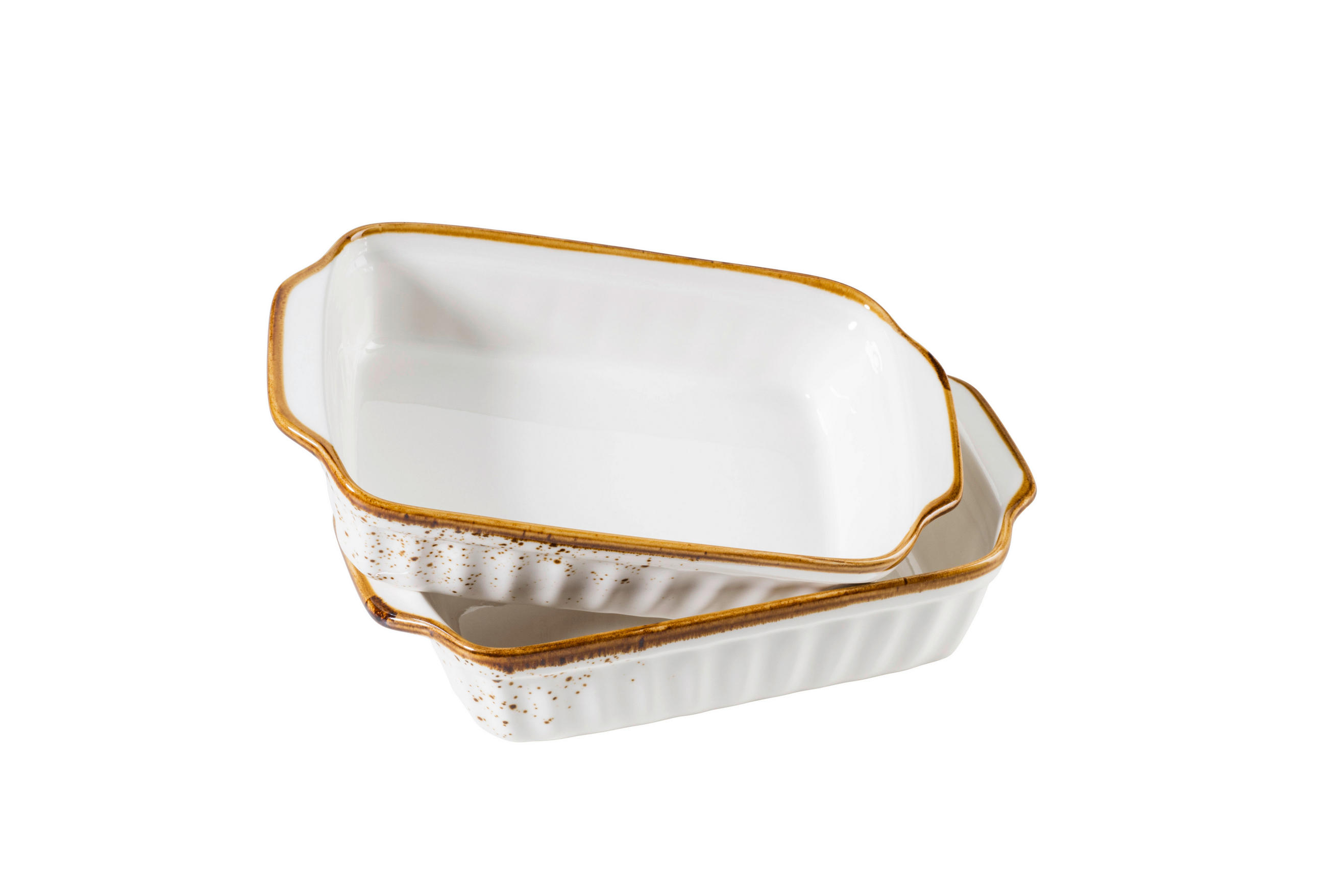 Auflaufform Pintar Porzellan Rechteckig Braun Weiß