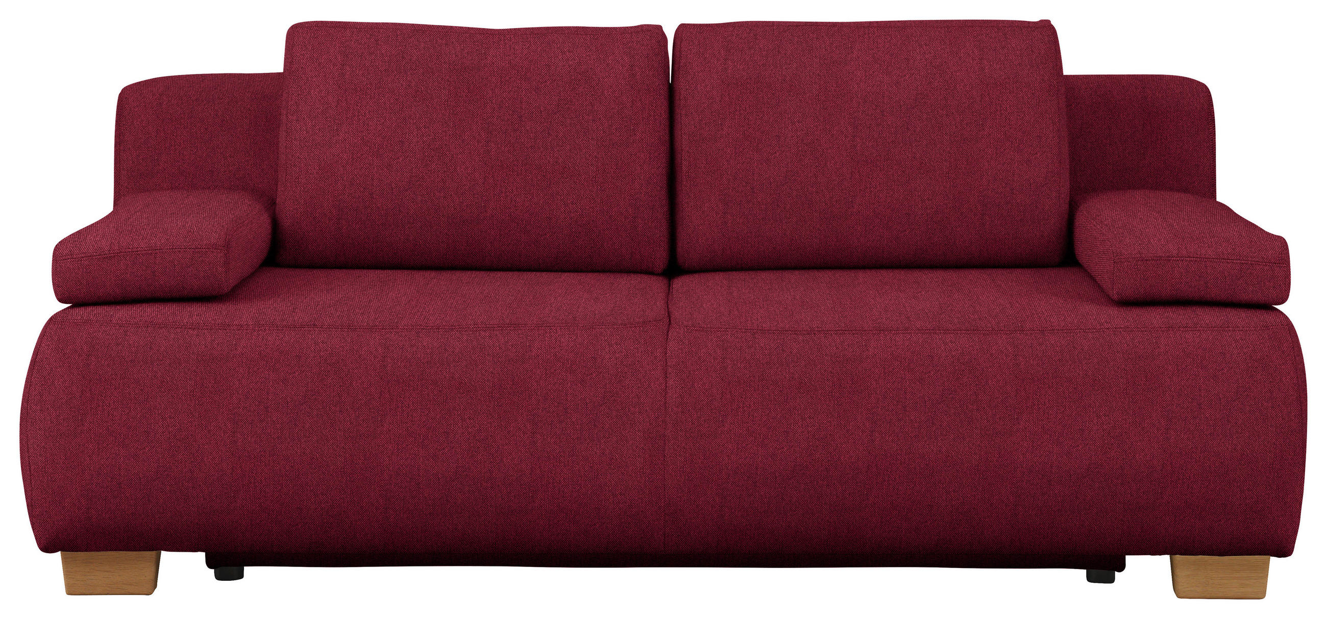 BOXSPRINGSOFA in Webstoff Bordeaux  - Bordeaux/Naturfarben, MODERN, Holz/Textil (205/93/108cm) - Venda