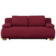 BOXSPRINGSOFA in Webstoff Bordeaux  - Bordeaux/Naturfarben, MODERN, Holz/Textil (205/93/108cm) - Venda