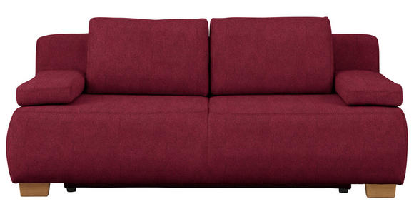 BOXSPRINGSOFA in Webstoff Bordeaux - Bordeaux/Naturfarben, MODERN, Holz/Textil (205/93/108cm) - Venda