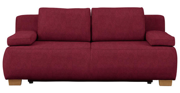 BOXSPRINGSOFA in Webstoff Bordeaux  - Bordeaux/Naturfarben, MODERN, Holz/Textil (205/93/108cm) - Venda