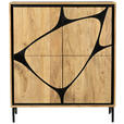KOMMODE  in 100/115/40 cm  - Schwarz/Akaziefarben, Design, Holz/Metall (100/115/40cm) - Ambia Home