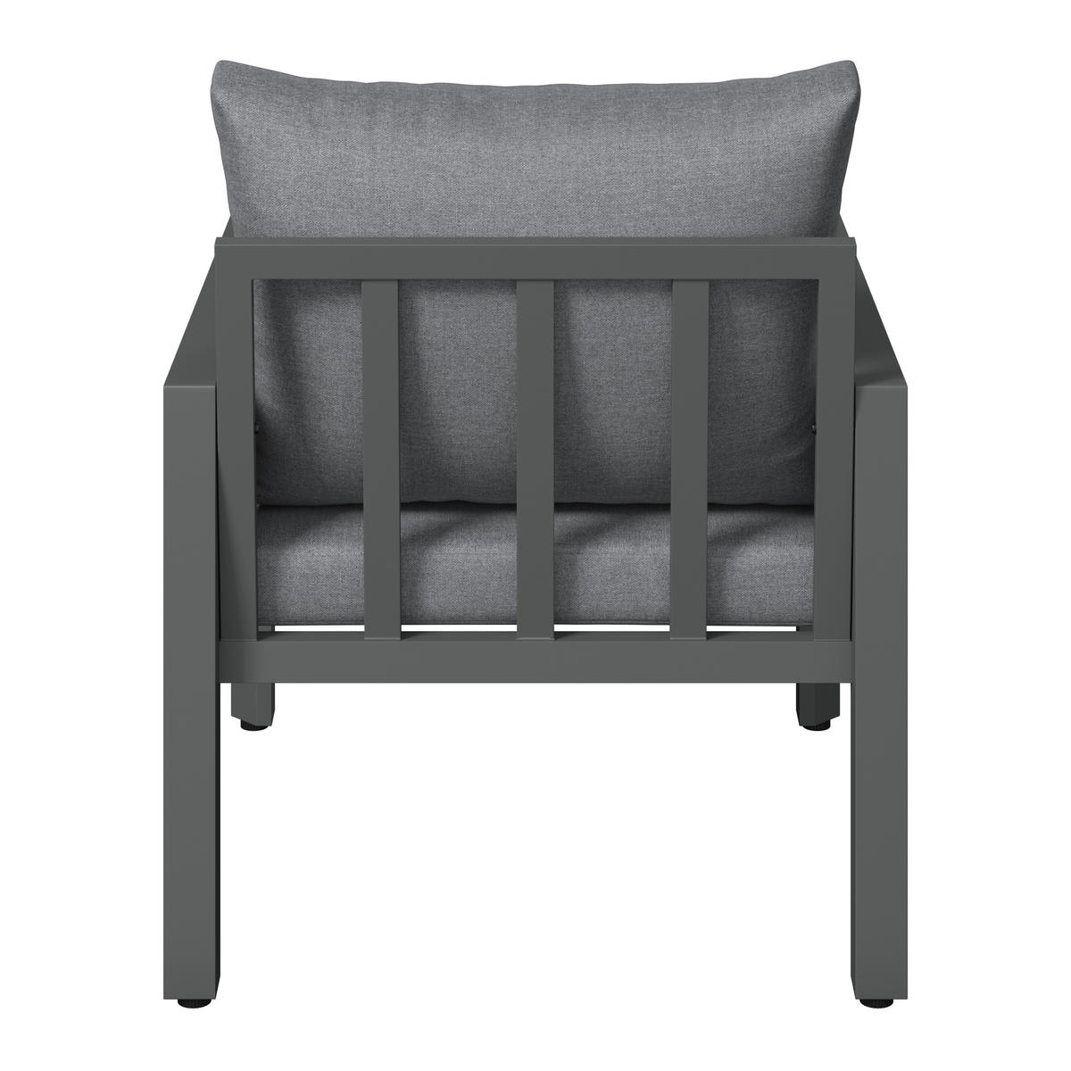 LOUNGEGARNITUR 4-teilig   290/73/153 cm Stahl  - Dunkelgrau/Grau, MODERN, Kunststoff/Textil (290/73/153cm) - Ambia Garden