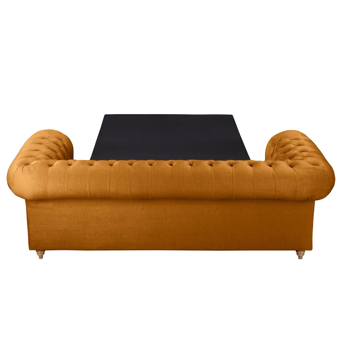 SCHLAFSOFA Mikrofaser Bernsteinfarben  - Bernsteinfarben/Braun, Design, Holz/Textil (218/74/91cm) - P & B