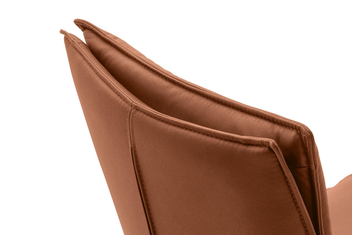 STUHL  in Edelstahl beschichtet  - Edelstahlfarben/Rostfarben, Design, Textil/Metall (49/90/65cm) - Novel