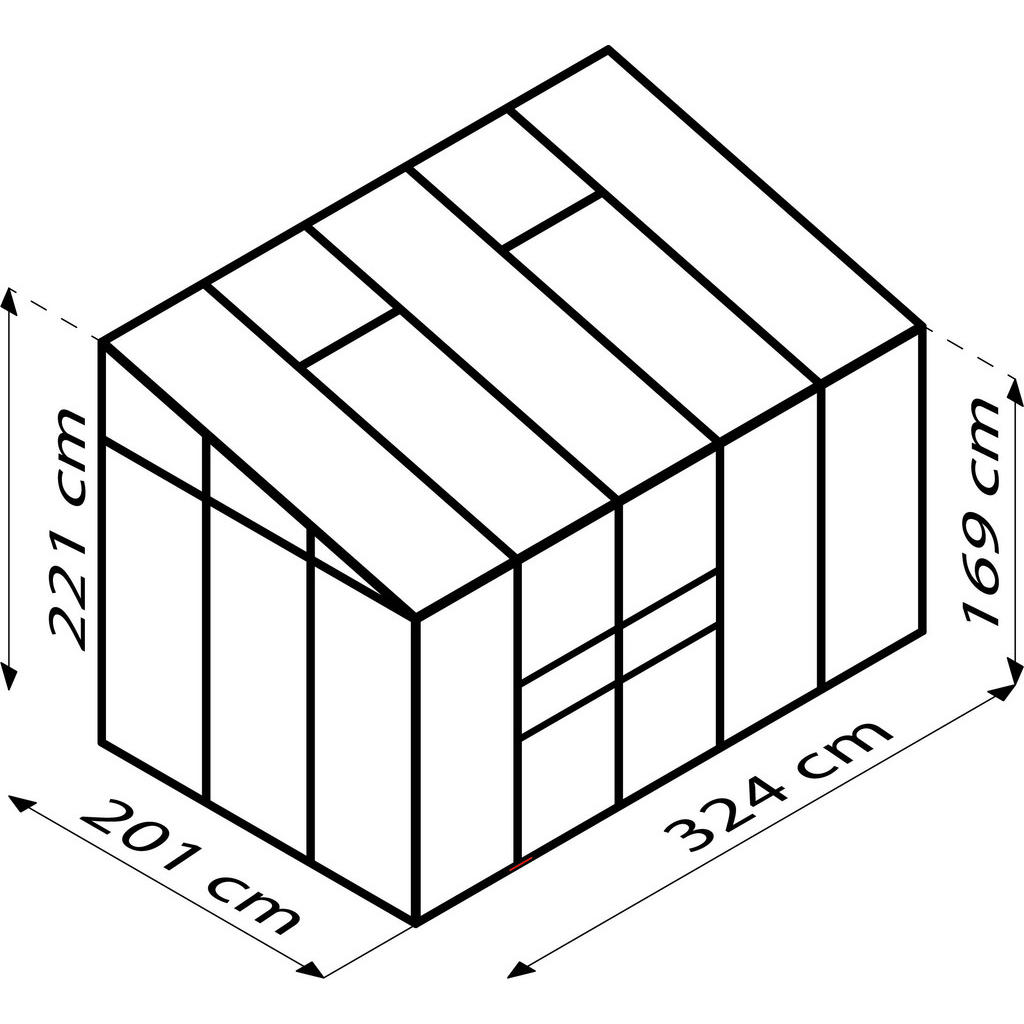 Thumbnail - Xxxl Anlehn-Gewächshausbausatz, Schwarz, Metall, Kunststoff, 324.3x220.8x201.4 cm, Gartenzubehör, Gewächshäuser