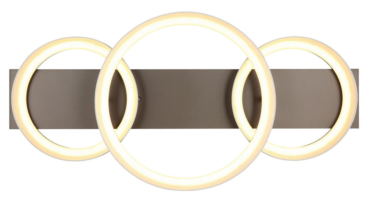 LED-DECKENLEUCHTE 70/35/12 cm   - Opal/Braun, Design, Kunststoff/Metall (70/35/12cm) - Globo